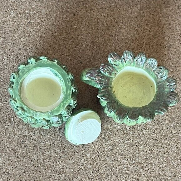 Vtg 90s Miniature Resin Asparagus Tea Set Mini Doll House Plate Garden Cottage - Picture 10 of 16